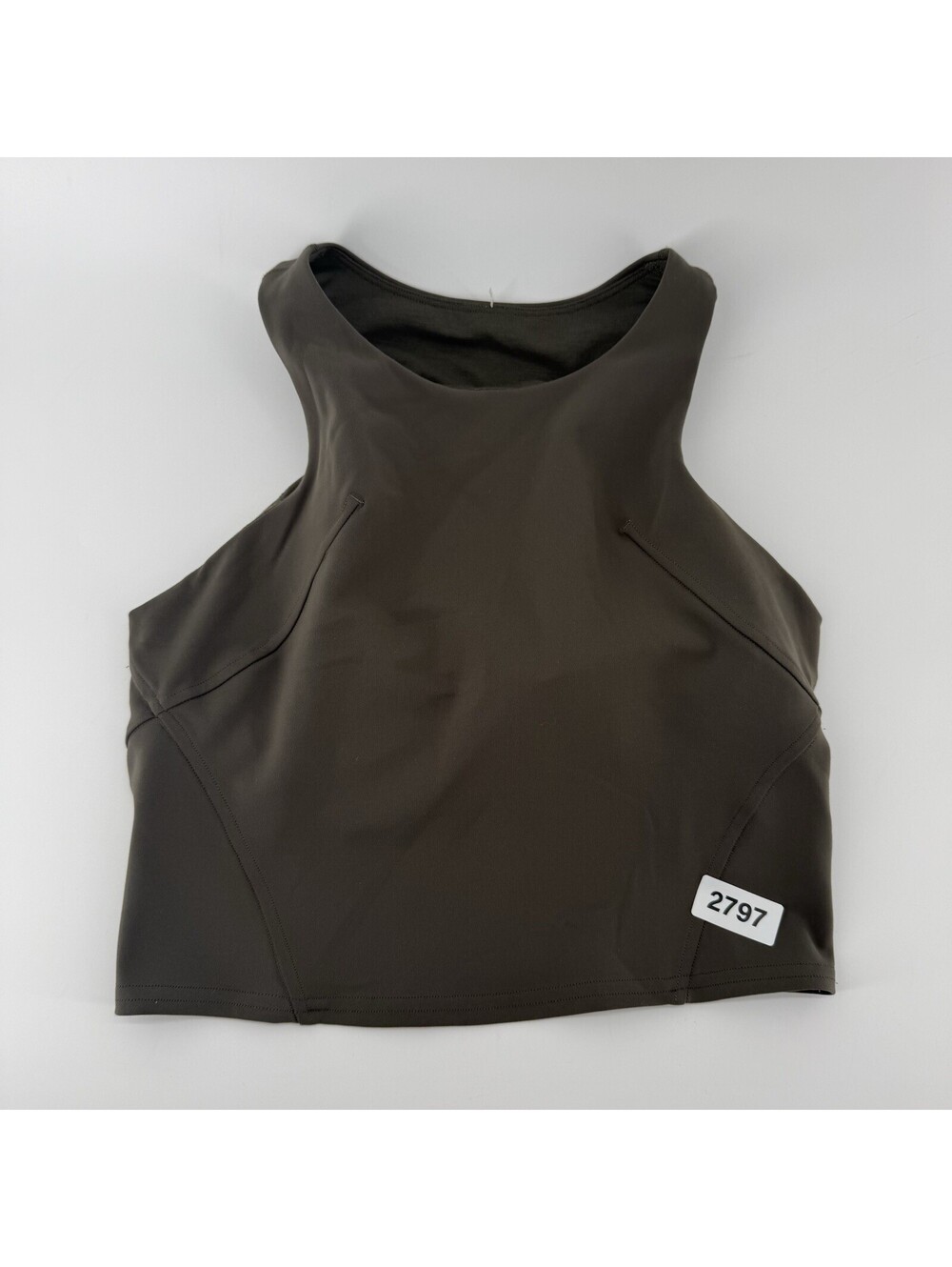 Lululemon Sports Bra Womens 6 Green High Neck Racerback Longline Yoga Workout